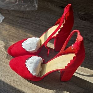 Marc Fisher Bold Red Suede Heels